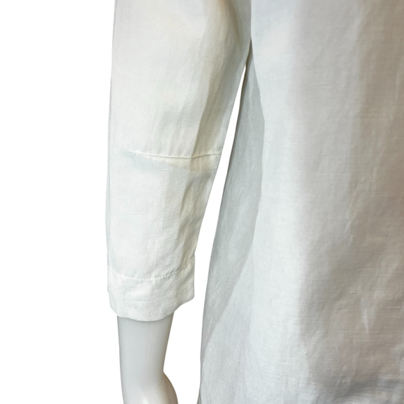 Comrags White Cotton Linen Shift Dress Tunic, XS–S - Picture 13 of 15